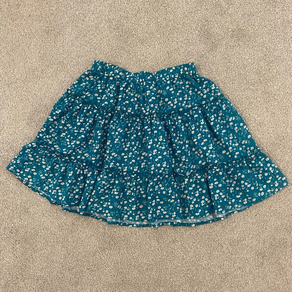 SHEIN Blue and White A-Line Skirt